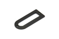 D Şeklinde Charm - 2 Delikli 8 Oksitlenmiş Siyah Pirinç D Şeklinde Bağlantı Parçası, Kolye Uçları (30x13x0,80 mm) M071