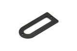 D Şeklinde Charm - 2 Delikli 8 Oksitlenmiş Siyah Pirinç D Şeklinde Bağlantı Parçası, Kolye Uçları (30x13x0,80 mm) M071