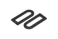 D Şeklinde Charm - 2 Delikli 8 Oksitlenmiş Siyah Pirinç D Şeklinde Bağlantı Parçası, Kolye Uçları (30x13x0,80 mm) M071