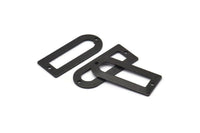 D Şeklinde Charm - 2 Delikli 8 Oksitlenmiş Siyah Pirinç D Şeklinde Bağlantı Parçası, Kolye Uçları (30x13x0,80 mm) M071