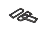 D Şeklinde Charm - 2 Delikli 8 Oksitlenmiş Siyah Pirinç D Şeklinde Bağlantı Parçası, Kolye Uçları (30x13x0,80 mm) M071