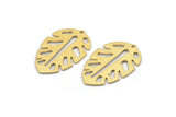 Brass Leaf Charm, 8 Textured Raw Brass Leaf Charms With 1 Hole, Leaf Charm Earrings (30x20x0.80mm) M01757