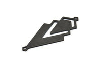 Siyah Üçgen Charm, 2 Döngülü 3 Oksitlenmiş Siyah Pirinç Elmas Charm (51x22x1mm) M01153 H1289