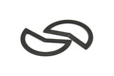 Black Moon Charm, 6 Oxidized Black Brass Moon Charms With 1 Hole, Blanks (38x18x0.80mm) M226