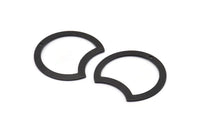 Siyah Ay Tılsımı, 1 Delikli 4 Oksitlenmiş Siyah Pirinç Ay Tılsımı (35x28x0,80 mm) M119