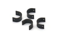 Black Necklace Parts, 12 Oxidized Black Brass Necklace Findings With 2 Holes, Pendants (10x8x1mm) BS 2023