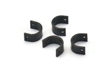 Black Necklace Parts, 12 Oxidized Black Brass Necklace Findings With 2 Holes, Pendants (10x8x1mm) BS 2023