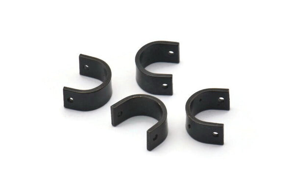 Black Necklace Parts, 12 Oxidized Black Brass Necklace Findings With 2 Holes, Pendants (10x8x1mm) BS 2023