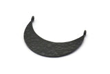 Black Moon Charm, 2 Hammered Oxidized Black Brass Crescent Moon Pendants With 2 Loops (34x10x1.2mm) BS 1893 H1342