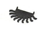 Siyah Güneş Kolye, 2 Dokulu Oksitlenmiş Siyah Pirinç Güneş Kolye, 2 Halka, Küpeler, Bulgular (40x25x1,2 mm) BS 2449 H1304