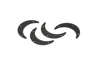 Siyah Ay Tılsımı, 3 Delikli 12 Oksitlenmiş Siyah Pirinç Hilal Tılsımı (22x5x0,80 mm) M01191
