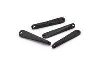 Çekiçle İşlenmiş Çubuk Kolye, 2 Delikli 8 Oksitlenmiş Siyah Pirinç Çekiçle İşlenmiş Çubuk Kolye, Küpe Damlaları (22x4mm) BS 1838