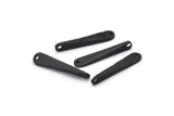 Çekiçle İşlenmiş Çubuk Kolye, 2 Delikli 8 Oksitlenmiş Siyah Pirinç Çekiçle İşlenmiş Çubuk Kolye, Küpe Damlaları (22x4mm) BS 1838