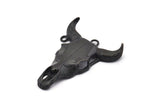 Huge Ox Skull Pendant, Oxidized Black Brass Large Ox Head Skull Charm, Pendants (48x35mm) N0149 H1297