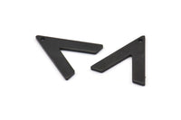 Black V Shape, 12 Oxidized Black Brass V Shaped Charms With 1 Hole (19x18x1mm) M01122 H1301