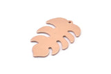 Copper Leaf Charm, 8 Raw Copper Leaf Charms With 1 Hole, Leaf Charm Earrings (30x20x0.80mm) M01742