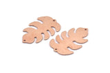 Copper Leaf Charm, 8 Raw Copper Leaf Charms With 2 Holes, Leaf Charm Earrings (30x20x0.80mm) M01743