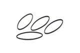 Black Oval Connectors, 24 Oxidized Black Brass Oval Connectors (25x10mm) Bs-1668