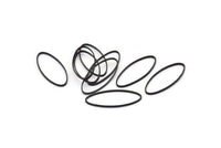 Black Oval Connectors, 24 Oxidized Black Brass Oval Connectors (25x10mm) Bs-1668