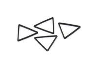 Siyah Üçgen Konnektör, 12 Oksitlenmiş Siyah Pirinç Üçgen Halka (17x17x17mm) Bs-1123 S1172