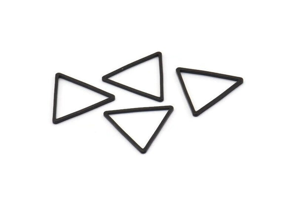 Siyah Üçgen Konnektör, 12 Oksitlenmiş Siyah Pirinç Üçgen Halka (17x17x17mm) Bs-1123 S1172
