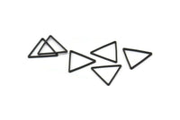 Siyah Üçgen Konnektör, 12 Oksitlenmiş Siyah Pirinç Üçgen Halka (17x17x17mm) Bs-1123 S1172