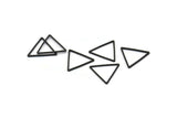 Siyah Üçgen Konnektör, 12 Oksitlenmiş Siyah Pirinç Üçgen Halka (17x17x17mm) Bs-1123 S1172