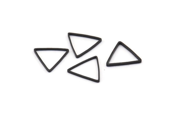 Siyah Üçgen Konnektör, 50 Oksitlenmiş Siyah Pirinç Üçgen Halka (11x11x11mm) Bs-1164