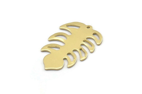 Brass Leaf Charm, 8 Raw Brass Leaf Charms With 1 Hole, Leaf Charm Earrings (30x20x0.80mm) M01749