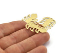 Brass Leaf Charm, 8 Raw Brass Leaf Charms With 1 Hole, Leaf Charm Earrings (30x20x0.80mm) M01749