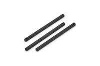 Siyah Kolye Çubuğu, 10 Oksitlenmiş Siyah Pirinç Çubuk, Gümüş Kolye, 1 Delikli Gümüş Takılar (2x40mm) BS 1753 H0914
