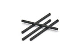 Siyah Kolye Çubuğu, 10 Oksitlenmiş Siyah Pirinç Çubuk, Gümüş Kolye, 1 Delikli Gümüş Takılar (2x40mm) BS 1753 H0914