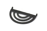 Black Pendant, 2 Oxidized Black Brass Semi Circle Pendant With 2 Loops (38x23x0.9mm) BS 1947