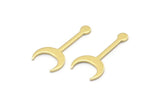 Brass Moon Blank, 50 Raw Brass Crescent Blanks, Stamping Blanks (20x9x0.80mm) M02041