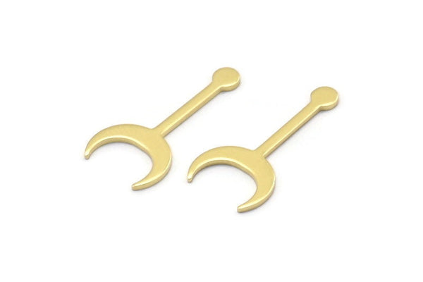 Brass Moon Blank, 50 Raw Brass Crescent Blanks, Stamping Blanks (20x9x0.80mm) M02041