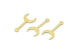 Brass Moon Blank, 50 Raw Brass Crescent Blanks, Stamping Blanks (20x9x0.80mm) M02041