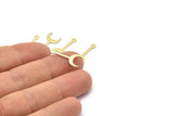 Brass Moon Blank, 50 Raw Brass Crescent Blanks, Stamping Blanks (20x9x0.80mm) M02041