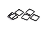 Siyah Kare Charm, 2 Delikli 8 Oksitlenmiş Siyah Pirinç Kare Konnektör (18x3x0,80 mm) BS 1740 H1315