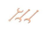 Copper Moon Blank, 24 Raw Copper Crescent Blanks, Stamping Blanks (30x9x0.80mm) M02035