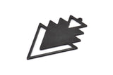 Siyah Üçgen Tılsımı, 1 Döngülü 2 Oksitlenmiş Siyah Pirinç Ağaç Tılsımı (49x33x1mm) M01229