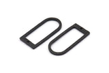 D Shape Charm, 4 Hammered Oxidized Black Brass D Shape Charms With 1 Hole (29x13x1.3mm) BS 1873