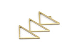 Brass Triangle Charm, 4 Raw Brass Triangle Charms With 1 Loop (47x30x1mm) M01791