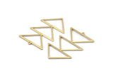 Brass Triangle Charm, 4 Raw Brass Triangle Charms With 1 Loop (47x30x1mm) M01791