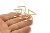 Brass Triangle Charm, 4 Raw Brass Triangle Charms With 1 Loop (47x30x1mm) M01791