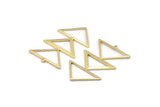 Brass Triangle Charm, 4 Raw Brass Triangle Charms With 1 Loop (47x30x1mm) M01806