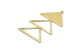 Brass Triangle Charm, 4 Raw Brass Triangle Charms With 1 Loop (47x30x1mm) M01797