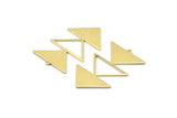 Brass Triangle Charm, 4 Raw Brass Triangle Charms With 1 Loop (47x30x1mm) M01796