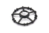 Black Circle Charm, 2 Oxidized Black Brass Round Pendants - Pad Size 10mm (34x6x2mm) BS 1898