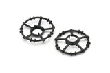Black Circle Charm, 2 Oxidized Black Brass Round Pendants - Pad Size 10mm (34x6x2mm) BS 1898