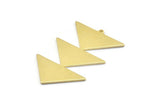 Brass Triangle Charm, 4 Raw Brass Triangle Charms With 1 Loop (47x30x1mm) M01802